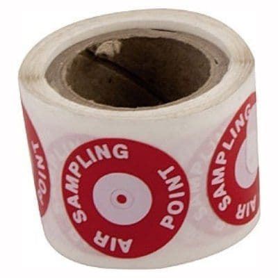 Air Sampling Labels 23mm/4mm Hole, Roll of 100