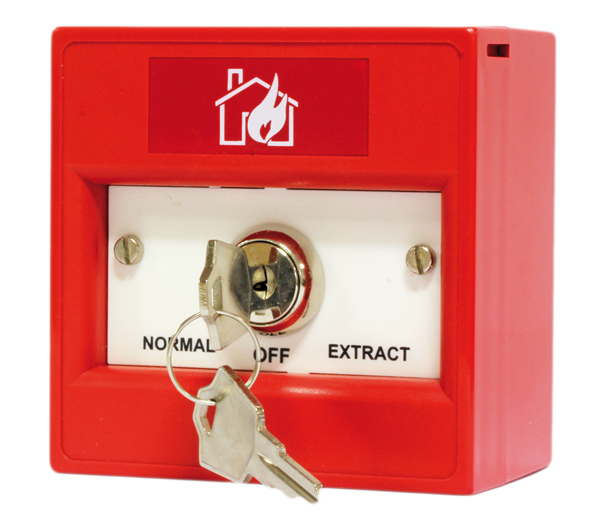 Key Switch C/Point, Red, 3 Pos, S/Pole, Key Removable